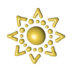 3d abstract sun symbol Summer clipart Single element for design