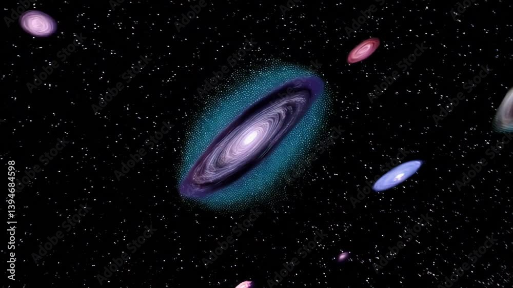 Wall mural discover the mesmerizing beauty of multiple galaxies and cosmic elements in a breathtaking journey t