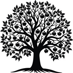 Obraz premium “Tree Silhouettes: Nature’s Shadows in Minimalist Beauty”