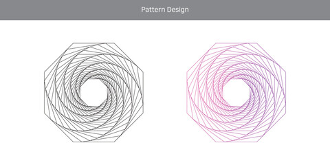 회전하는 8각형을 이용한 장미가 연상되는 라인 디자인