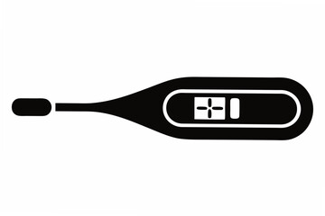 digital  thermometer silhouette vector