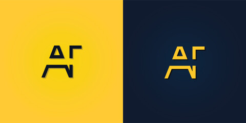 Minimalist Abstract Initial letter AT logo.