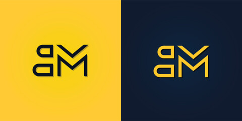 Minimalist Abstract Initial letter BM logo. © Gfxvect Pro