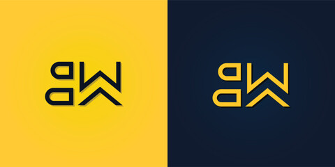 Minimalist Abstract Initial letter BW logo.