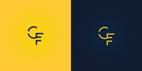 Minimalist Abstract Initial letter CF logo.