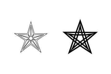 Geometric Black And White Star Shapes On White Background Illustration