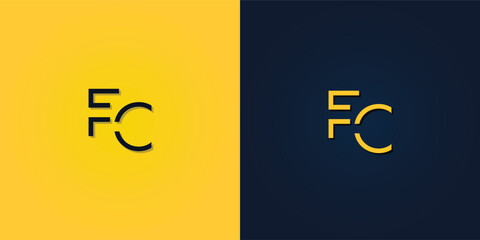 Minimalist Abstract Initial letter FC logo.