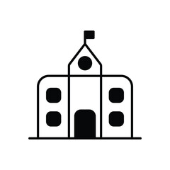 School  vector icon stock illustration