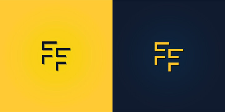 Minimalist Abstract Initial letter FF logo.