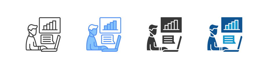 Obraz premium Monitoring Multistyle Icon Sheet