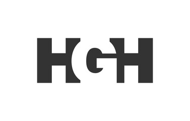 HGH logo design. Initial letter H G H bold font style for tech startups, consulting, corporate branding. Creative company name, headlines typography identity, trendy logotype.