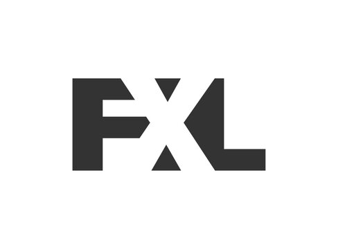 FXL logo design. Initial letter F X L bold font style for tech startups, consulting, corporate branding. Creative company name, headlines typography identity, trendy logotype.