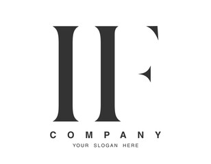 IF logo design. Initial letter i and f serif font style. Creative classic company name typography. Trendy logotype or identity.