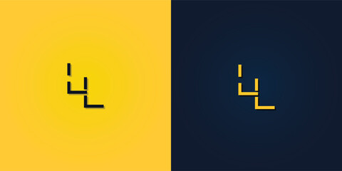 Obraz premium Minimalist Abstract Initial letter LL logo.
