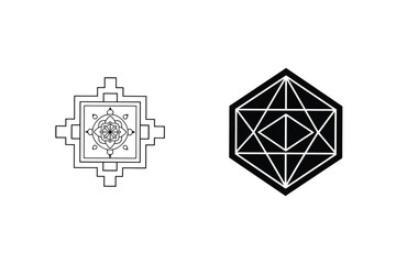 Geometric Sacred Geometry Designs Black And White Mystical Spiritual Art