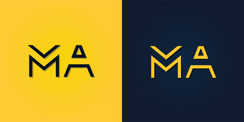 Minimalist Abstract Initial letter MA logo.