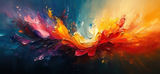 Abstract Expressionism Vibrant Colors Dynamic Composition Nature Fractal Artwork Colorful Background Texture