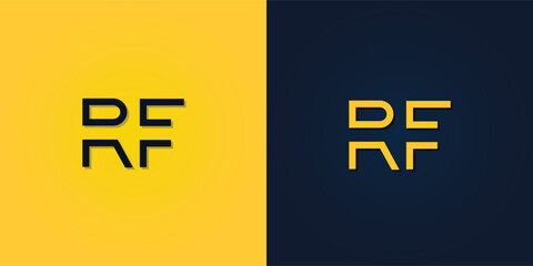 Minimalist Abstract Initial letter RF logo.