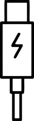 USB C port silhouetted line minimal icon sign background