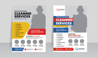 cleaning service flyer template poster design