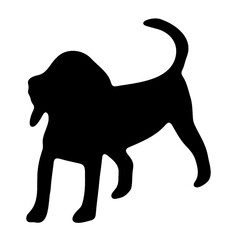 Dog standing black silhouette illustration loyal character