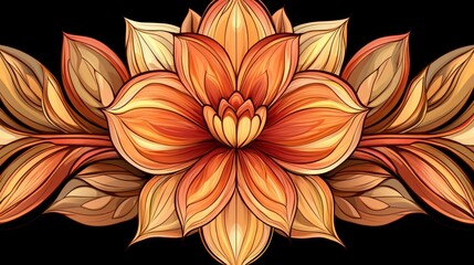 Ornate floral design, rich in color