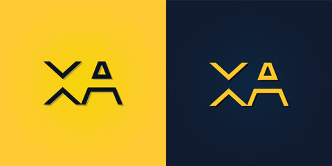 Minimalist Abstract Initial letter XA logo.