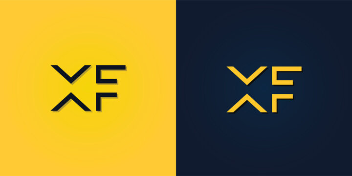 Minimalist Abstract Initial letter XF logo.