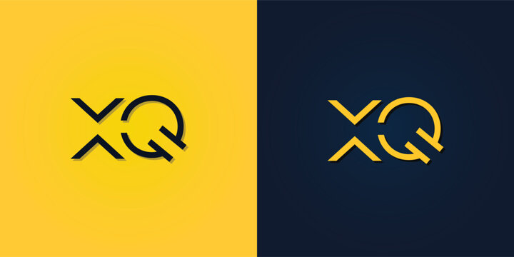 Minimalist Abstract Initial letter XQ logo.