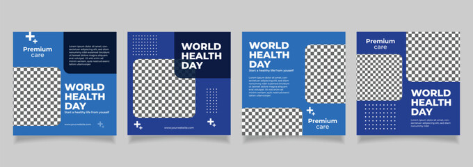 world health day social media post web banner medical template.