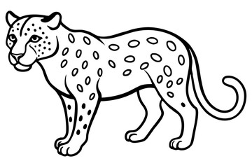 Minimalist Line Art Jaguar Vector Design on White Background