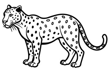 Minimalist Line Art Jaguar Vector Design on White Background