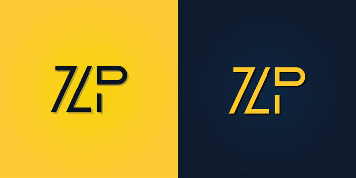 Minimalist Abstract Initial letter ZP logo.