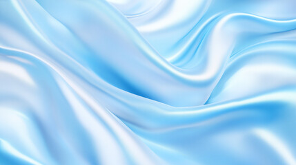 Obraz premium Abstract close-up soft baby blue fabric satin texture flowing smoothly.