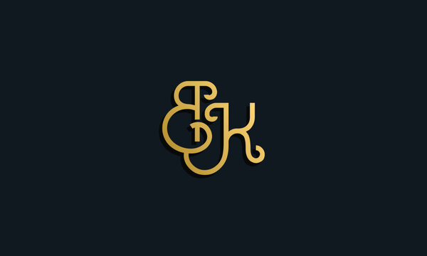 Luxury fashion initial letter BK logo.