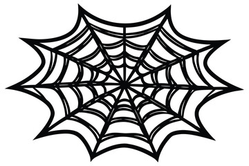 Halloween spiderweb doodle on white background.