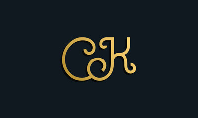 Luxury fashion initial letter CK logo.