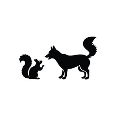 Pet Care and Animal Love Silhouette Icon Set – Vector Illustrations of Cats, Dogs, Horses, and Humans Interacting with Pets