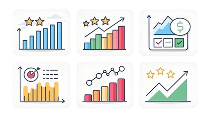 Multi colored pie chart by bar graphs, 3D illustration. Generative AI