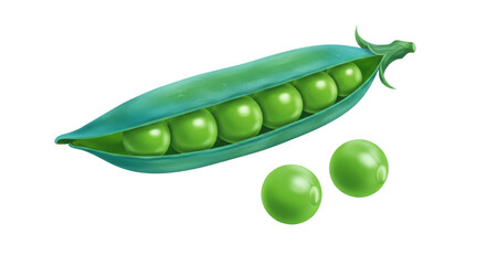Isolated Green Peas Pod