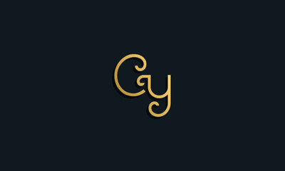 Luxury fashion initial letter CY logo.