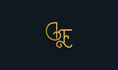 Luxury fashion initial letter DE logo.