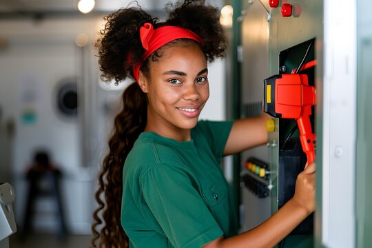 A young woman with red hair