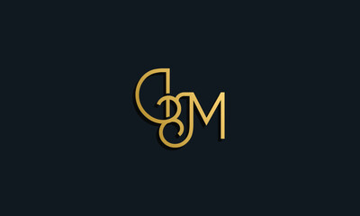 Luxury fashion initial letter DM logo.