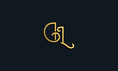 Luxury fashion initial letter DL logo.