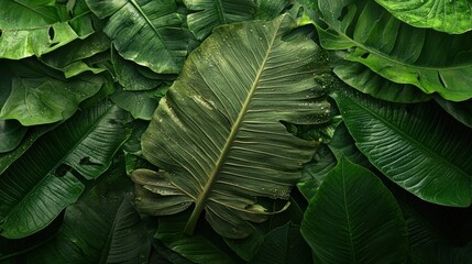 Fototapeta premium A lush display of tropical foliage.