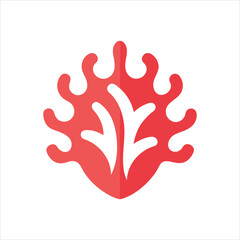 Obraz premium Abstract Coral Icon Stylish Vector Logo Illustration