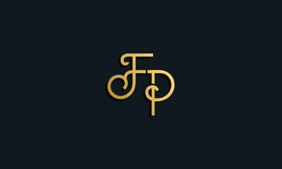 Luxury fashion initial letter FP logo.