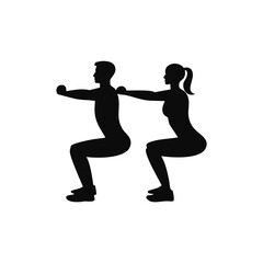 Fitness and Workout Silhouette Icons Set – Vector Illustrations of Exercise, Gym, and Training Activities
