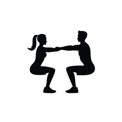 Fitness and Workout Silhouette Icons Set – Vector Illustrations of Exercise, Gym, and Training Activities